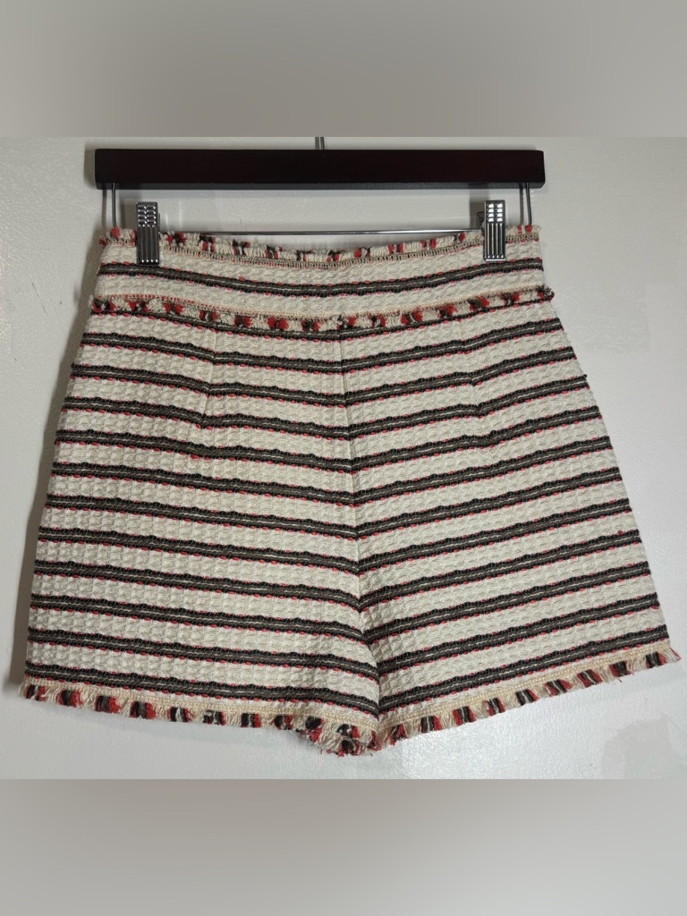 Zara Tweed Jacquard High Rise Shorts - Picture 3 of 6